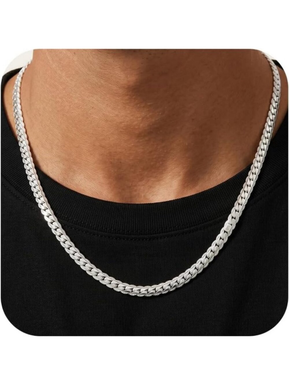 Men's 925 Sterling Silver Diamond Cut Cuban Chain Necklace - 3.5MM/5MM/7MM